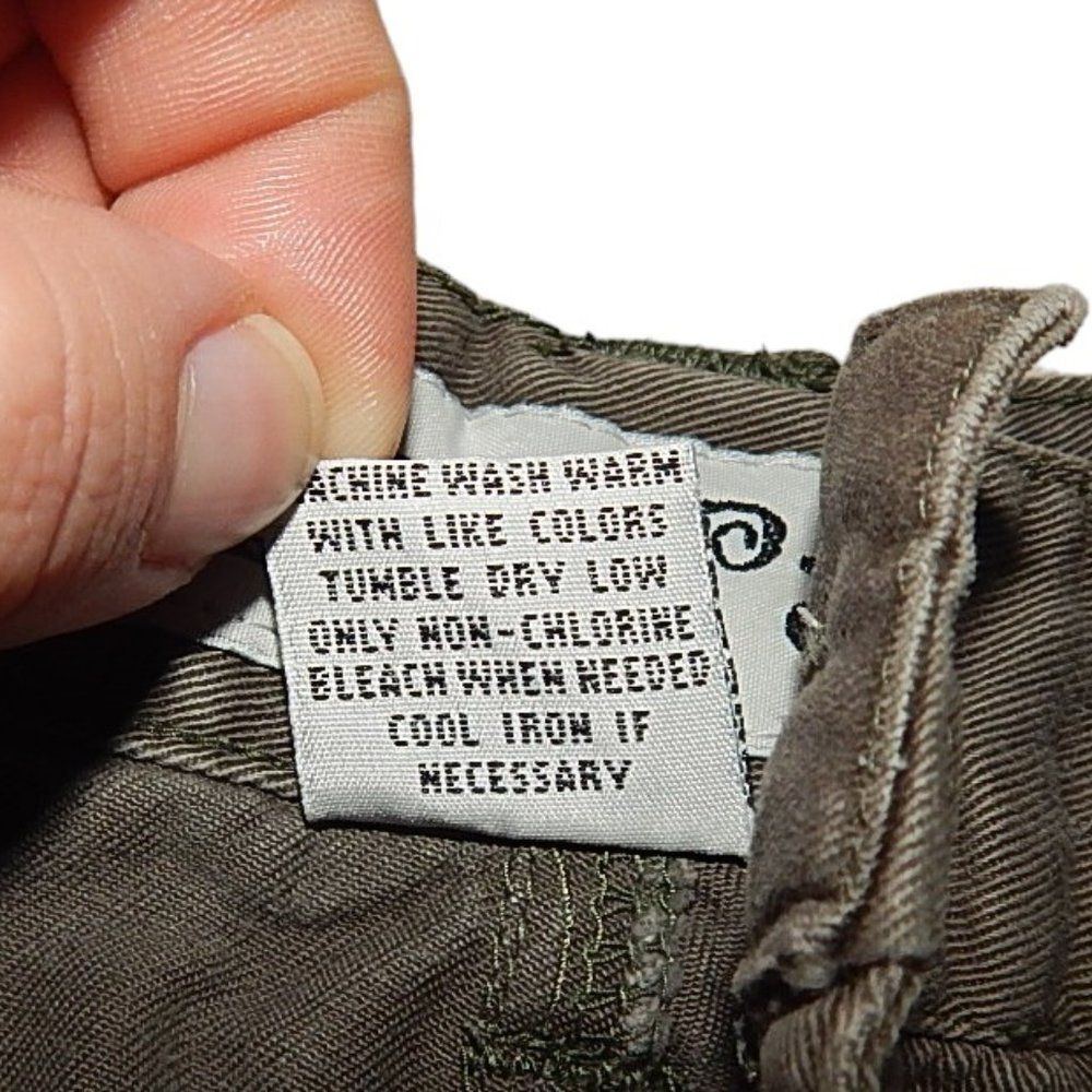 QUEPASA junior's size 3 brown with green tint vintage 100% cotton cargo shorts - Picture 4 of 6